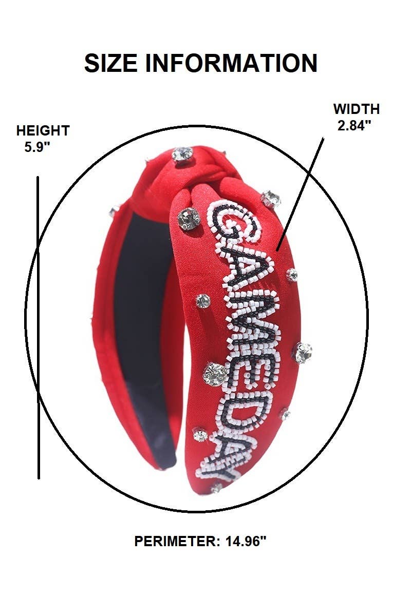 ,,.....Game Day Team Spirit Rhinestone Headband: HOT PINK-172543 / OS