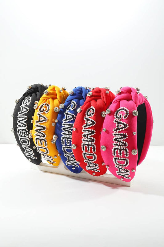 ,,.....Game Day Team Spirit Rhinestone Headband: HOT PINK-172543 / OS