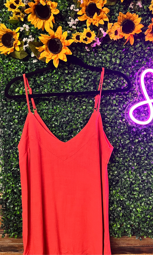 Coral Spaghetti Strap Top