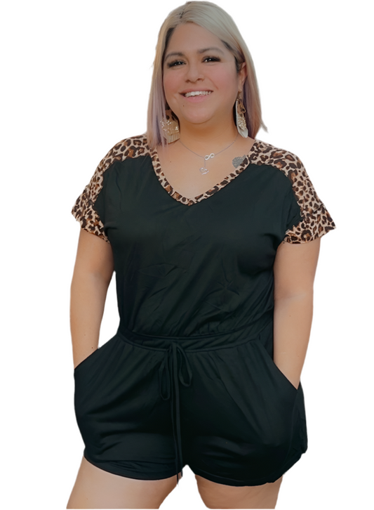 Black Cheetah Romper